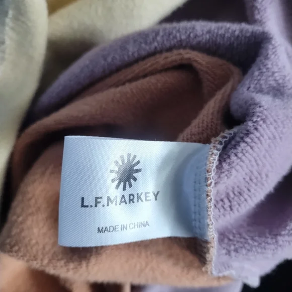 L.F. MARKEY Anders Pastel Patchwork Fleece Sweatshirt Dress S/M - Picture 9 of 10